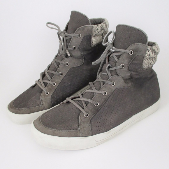Joie Shoes - Soft Joie 38 Gray Leather High Top Sneaker Shoes